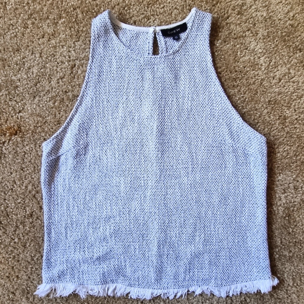 Drew by Anthropologie blue tweed sleeveless top size S